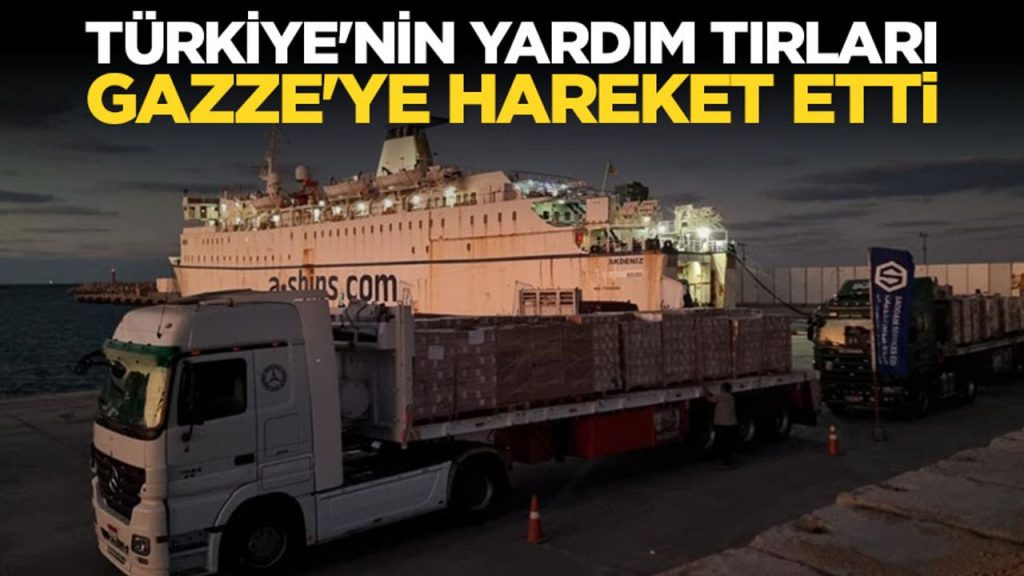Türkiye'nin 25 insani yardım tırı Gazze için Refah Sınır Kapısı'na hareket etti