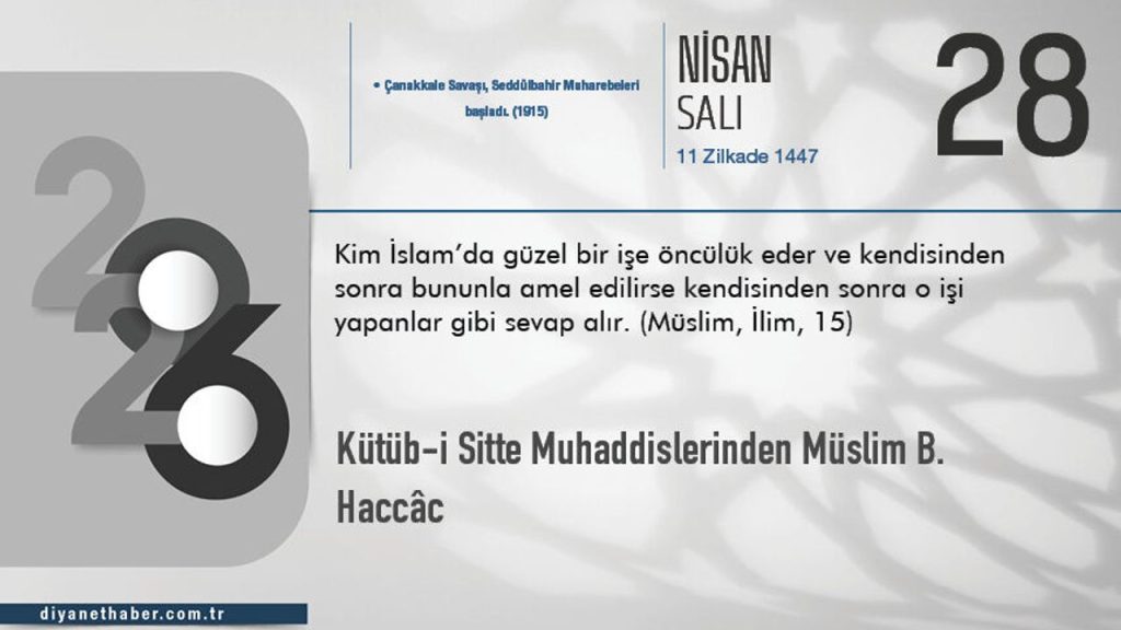 Kütüb-i Sitte Muhaddislerinden Müslim b. Haccâc